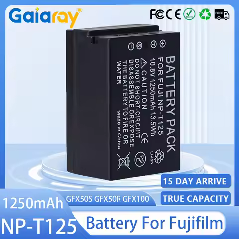 NP-T125 Camera Battery 3.7V 1250mAH Rechargeable Battery for Fujifilm Fuji GFX50S GFX50R GFX100 NPT1