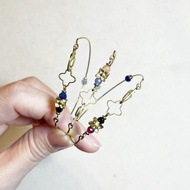 黃銅手環_幾何飾品_天然石_立體花