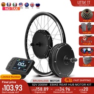 52V 2000W Electric Bike Conversion Kit 20/26/27.5/29 Inch Ebike Brushless Gearless Rear Hub Motor Wh