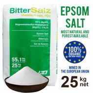Natural Pure Epsom Salt 25kg German Bittersalz Halal for beauty / cosmetic / FCC Food Grade