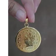 24k gold plated coin pendant