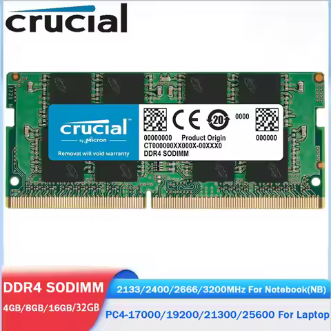 Crucial Laptop DDR4 RAM 8GB 32GB 4GB 16GB 3200MHz 2666 2400 2133MHz PC4-25600 21300 19200 Memory 1.2