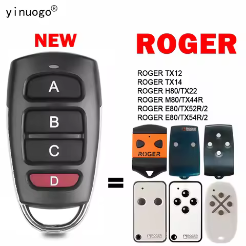 Clone ROGER TX12 TX14 H80/TX22 M80/TX44R E80/TX52R/2 E80/TX54R/2 Garage Door Remote Control Duplicat