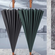 24-Bone Straight Retro Solid Wooden Handle Umbrella Men's Umbrella Umbrella Long Handle Umbrella Lar