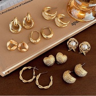 Minimalist Gold Metal Earrings for Women 2024 New Elegant S925 Sliver Earrings Light Luxury Drop Earrings