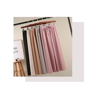 CLEARANCE SALE SELUAR PEREMPUAN FASHION Ice silk wide-leg pants women's high waist drape black loose