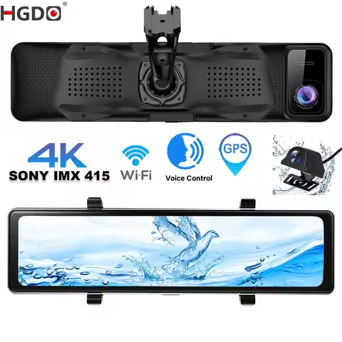 HGDO D566 Dash Cam 4K Car Dvr with GPS WIFI Black Mirror SONY Video Box Dual Cameras Recorder Automo