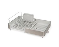 放 100%全新 Joseph Joseph 可伸縮不銹鋼餐具瀝乾架 (淺灰色)  乾碗碟筷杯 收納