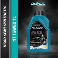 DashOil High Performance H500 4T 15w50 1L Semi Synthetic SP Motorcycle Engine Oil Minyak Hitam