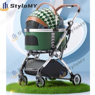 chibaogu.sg Pet Stroller Detachable Dog Stroller Portable Cat Stroller Foldable Cat Cage