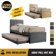 Living Mall Sadie Single and Super Single Pull-Out Type Bed Frame Fabric and Faux Leather in 6 Colour