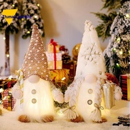 Set of 2 Christmas Gnomes, Lighted Christmas Gnomes Figurines  Plush Xmas Decorations - White Winter