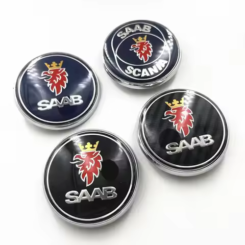 68mm Car SAAB Front Hood Bonnet Logo Rear Trunk Boot Badge Emblem For SAAB 9 3 9 5 9-3 9-5 Sticker A
