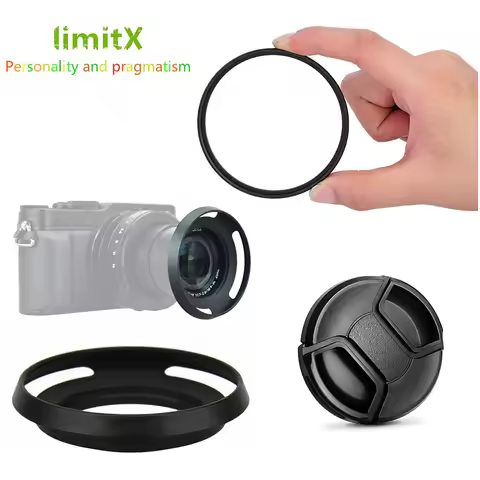 3 in 1 Kit UV Filter Metal Lens Hood Cap For Leica D-LUX8 D-LUX Typ109 Panasonic Lumix DMC-LX100 LX1