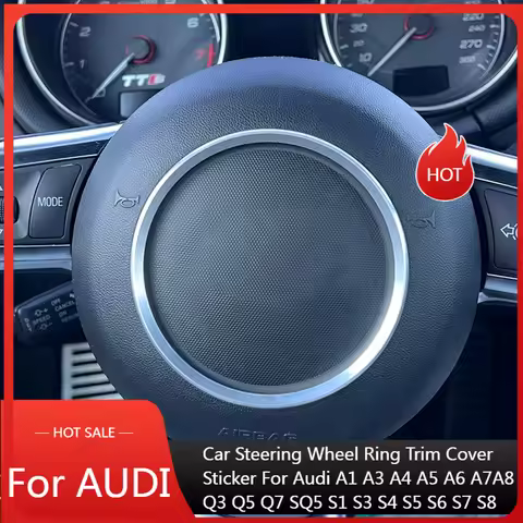 Alloy Car Steering Wheel Center Ring Trim Circle Cover for Audi A1 A3 A4 A5 A6 A7A8 Q3 Q5 Q7 SQ5 S3