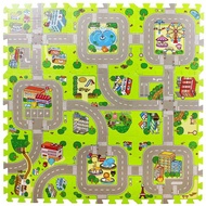 City Road Traffic Baby EVA Foam Carpet Puzzle Crawling Rugs Car Track Playmat Toddler Racing Games Play Mat Toys For Children