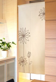 Line Flower (Beige) Door Curtain Half-curtain Door Curtain Kitchen Drapes Soft Hanging Curtain Restaurant Door Screen