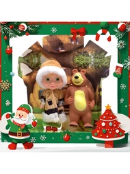 6.5-Inch Blonde Doll And Bear Doll Toys. Doll Gift Box Set Is An Ideal Choice For Collectors And Par