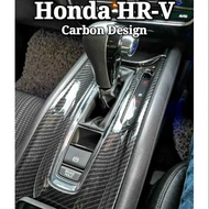 ฝาครอบเกียร์คาร์บอนไฟเบอร์ สีดํา สําหรับ Honda HRV HR-V Vezel