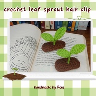Crochet leaf Sprout hair clip | Knitted clips (1pcs)