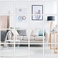 {SA wallpaper} 9 Pcs Flexible Mirror Sheets Non Glass Self Adhesive Tiles Mirror Home Decoration DIY