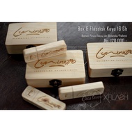 Wooden box and flash disk 16gb/32gb/64gb custom free name engraving