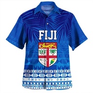 Harajuku 3D Printed Philippines Fiji Flag Emblem Rugby Shirts HAPPY FIJI DAY Graphic Short Shirts Fo