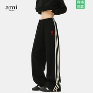 AMII AGAIN | กางเกงขาตรงลายขีดสามเส้น