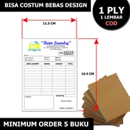 NOTA costum nama toko bebas design KONTAN MINI 1 PLY / RANGKAP 1 NOTA UKURAN 1/4 FOLIO 115x165 CM NO