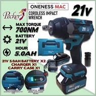 ''PECKER'' IMPACT WRENCH C/W 2 BATTERY 5.0AH AND CHANGER -700NM -21V