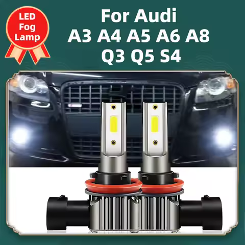 2x H11 H8 6000K White LED Lamp 15000LM Fog Lights 12V Bulbs For Audi A3 A4 A5 A6 A8 Q3 Q5 S4 Car Fro