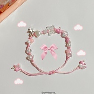 Pink Jade Rope Bracelet Aesthetic/Beads Bracelet jade coquette