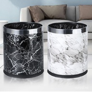 Marble Pattern 10L Trash Can Bin Diameter 23Cm Height 27Cm Waste Bins / Nordic Ins Round Trash Can F