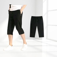 Men's running pants 7/8 sports gym fitness pants elastic cool thick