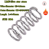 【LMF-8】Small spring SUS304 compression spring d0.3mm OD2/4/5/6mm length 5-50mm