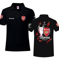 Ready Stock Arsenal Jersey Gunners Football Fan Jersey Polo Shirt Men's and Women's Lapel Collar Sho