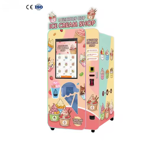 High-End Soft Serve Ice Cream Machine Snack Machine for Mall Cashless Payment Supported Ice Cream Ve