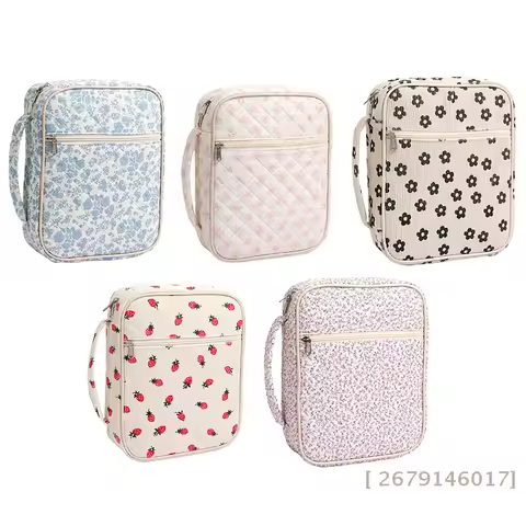【YY26】Large Bible Cover Case For Women Quilted Bible Bag Floral Bible Storage Bag With Zipper Pocket