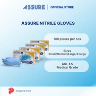 ASSURE Soft Nitrile Gloves Lite Powder-Free Blue 100 Pce/Box