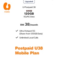 UMOBILE POSTPAID 38 (120GB) 4G/5G Mobile Plan