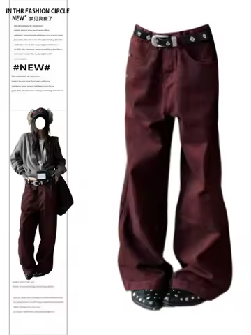 2025 Autumn Winter Women's American Retro Denim Pants Abi Y2K Baggy Jean Japanese Harajuku Wide Fit