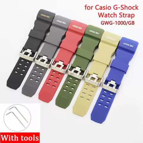 Silicone Strap for Casio G-Shock Big Mud King GWG-1000/GB Men Replacement Resin Watch Band Sport Wat