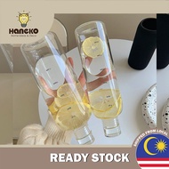 Ins Style Thick Glass Water Bottle with Motivational Drink Water Time Reminder Scale