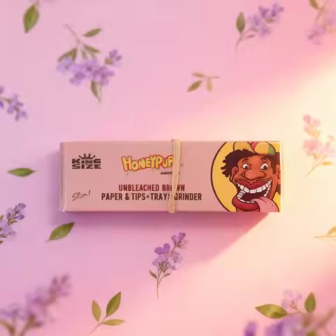 5-Pack 100pcs 4-in-1 Unbleached Brown King Size Smoking Paper Kits