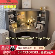 Z31128  A&1713實木桌子 電腦枱 梳妝枱 轉角書桌 L型學習桌 寫字台 書桌書架一體組合枱 化妝桌 梳妝台 多用途書枱 櫃桶 文件櫃 抽屜櫃桶仔 全新包送貨Table # Computer