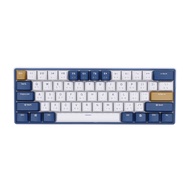 ROYAL KLUDGE WIRELESS KEYBOARD (คีย์บอร์ดไร้สาย) RK61 PLUS (WHITE-BLUE) (RK BROWN SWITCH - RGB LED -