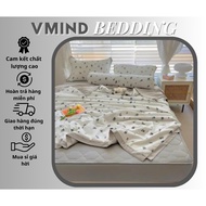 Korean Imported Bare cotton Bedding set, free size 4m set With Personality Pattern, Youthful, Given