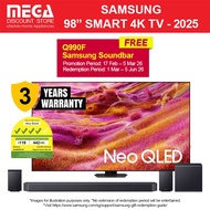 SAMSUNG QA98QN90FAKXXS 98" NEO QLED 4K QN90F SMART TV | Free TV Mount | Free Q990F Soundbar Redeem S