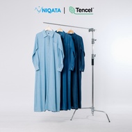 NIQATA - ABAYA DENIM TENCEL Abaya Hitam Abaya Jubah Muslimah Abaya