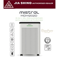 Mistral ÉlanPure 3 in 1 12L Dehumidifier with Ioniser & Air Purifier MDH1202D